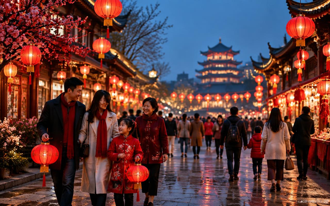 Lunar New Year travel illustration